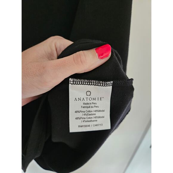 Anatomie Women's Black Pima Cotton Scoop Neck Tank Top Size Large - Picture 3 of 8